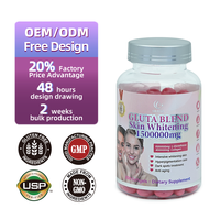 DUOZI Gluta Blend Gélules éclaircissantes pour la peau 1500000mg L-Glutathion 400000mg Collagène 100 Capsules Complément Alimentaire