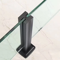 Système de garde-corps en verre en acier inoxydable noir avec connecteur rotatif Colonne de clôture coupe-vent pour balcon extérieur