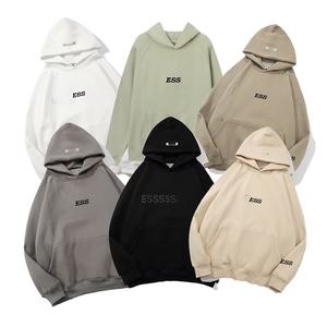 Custom Unisex Essential Pullover Hoodie Vintage Style Crew-neck Sweatshirt T-shirt with Embroidered Logo - Product Image 1