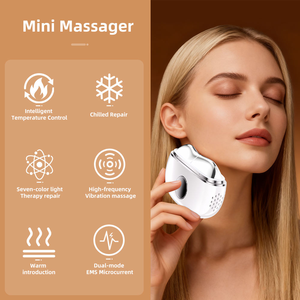เครื่องนวดหน้าและลำคอ 7-IN-1 แบบร้อนและเย็น กัวซา พร้อมระบบสั่นสะเทือนไฟฟ้า อุปกรณ์เสริมความงาม - Product Image 4