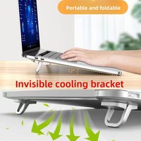 Support invisible portable en alliage d'aluminium pour tablette, dissipation thermique, pliable, réglable en hauteur, universel pour ordinateur portable Macbook
