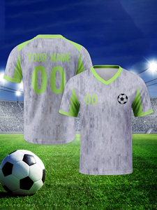 Camiseta Deportiva Personalizada con Diseño Impreso, Cuello en V, Manga Corta, Azul, Rojo y Amarillo, 100% Poliéster, Absorbe el Sudor y de Secado Rápido - Product Image 2