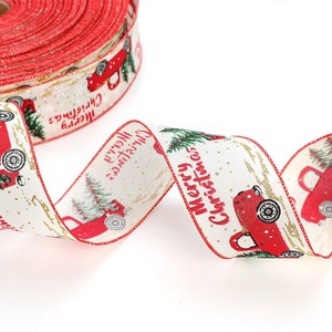 Pita natal mobil kepingan salju anyaman berkabel truk merah 5M untuk dekorasi pohon karangan bunga pembungkus Hadiah kerajinan DIY rumah pertanian - Product Image 2