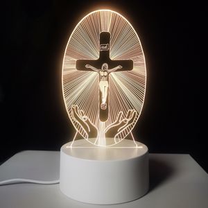 Toptan Hristiyan İsa Meryem Ana Heykeli Ürünleri Bebek Dekorasyonu İslami Hediyeler Oyuncaklar Ramazan LED Gece Lambaları Kare 3D - Product Image 3