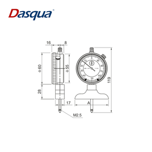 เกจวัดความลึกแบบหน้าปัดสแตนเลส Dasqua ความละเอียด 0.01 มม. ช่วงการวัด 0-10 มม. เกจวัดความลึก Indicador De Profundidad - Product Image 4