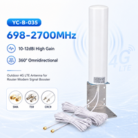 Antenne omnidirectionnelle extérieure 4G LTE 10 12dBi 698-2700MHz avec connecteur personnalisé SMA TS9 CRC9 pour routeur, modem et amplificateur de signal
