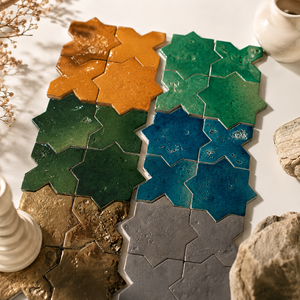 Carreaux de zellige marocains en forme d'étoile, mosaïque céramique faite à la main pour salle de bain, crédence de cuisine, café, <span class=keywords><strong>restaurant</strong></span>, décoration - Product Image 5