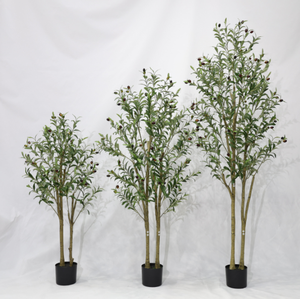 Plante d'olivier artificielle de 120/150/180 cm, pot en plastique blanc, résistante aux UV, écologique, style moderne, pour la maison, le bureau, l'hôtel, directement de l'usine - Product Image 3
