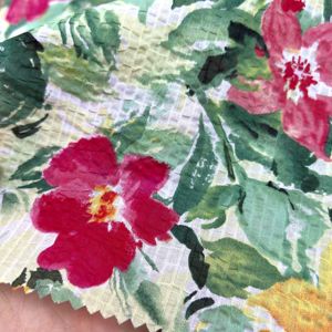 Tissu tissé 100 % coton rétracté au sel en stock |   Robe pour filles, garçons et enfants, imprimé <span class=keywords><strong>fleurs</strong></span> rouges aquarelle, 80 g/m², tissu froissé résistant aux plis - Product Image 5