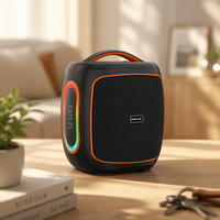 BKK / OEM 20W RMS Enceinte portable avec microphone intégré, boîtier en plastique, LED RGB, alimentation par batterie, Boombox sans fil pour extérieur
