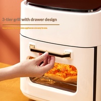Vente directe usine : Four friteuse à air carré 15L, multifonctionnel, grande capacité, écran tactile, four électrique intelligent automatique et visible