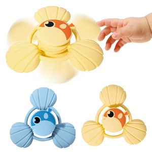 Cross border new baby suction cup rotating <b>toy</b>, baby fingertip <b>gyroscope</b>, dental gel bath, silicone rotating <b>toy</b> - Product Image 2