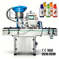 Macchina Automatica a Quattro Ruote per Tappatura Barattoli in Vetro, Tappatrice per Bottiglie in Vetro e Plastica con Alimentatore Vibrante ed Elevatore