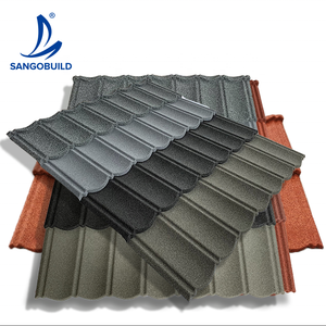 Tuiles de toiture en aluminium à revêtement de pierre populaires de <span class=keywords><strong>Gambie</strong></span>, fabrication de tuiles de toiture à réduction de bruit - Product Image 1