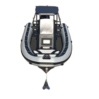 Bateau pneumatique de luxe de 25 pieds à coque en aluminium en forme de V profond DLRIB 760 PVC/Hypalon pour la famille