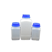 Bouteilles de réactifs chimiques de laboratoire en plastique HDPE carrées à large ouverture, stériles ISO, étanches, résistantes aux acides et aux alcalis, 250 ml, vente en gros