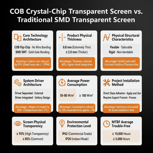 จอแสดงผล LED แบบกึ่งกลางแจ้ง โปร่งแสง 90% บางเฉียบ ติดตั้งด้วยกาวกระจก สำหรับหน้าต่างร้านค้า - Product Image 4
