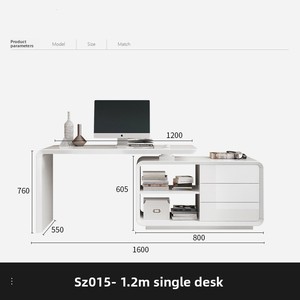 Đơn Giản Hiện Đại Trắng Bảng Điều Khiển Bàn Sơn Xoay Góc Đa Chức Năng Máy Tính Văn Phòng Bàn Viết - Product Image 6