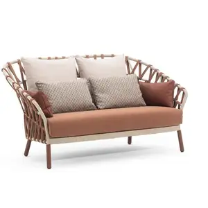 Factory Price Rattan Set Furniture Patio Garden 3 Seater All Weather Round Wove Country Property Outdoor Sofa