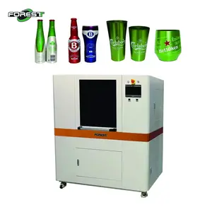 3D UV Printing Cylindrical Industrial Inkjet Printer For Wine Glass Beverage Can And Beer Bottles