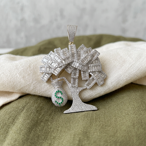 Pendentif Arbre à Argent Luxe Hip Hop Icedout en Argent 925 et Diamant Moissanite, Bijou Personnalisé pour Fêtes et Événements - Product Image 4