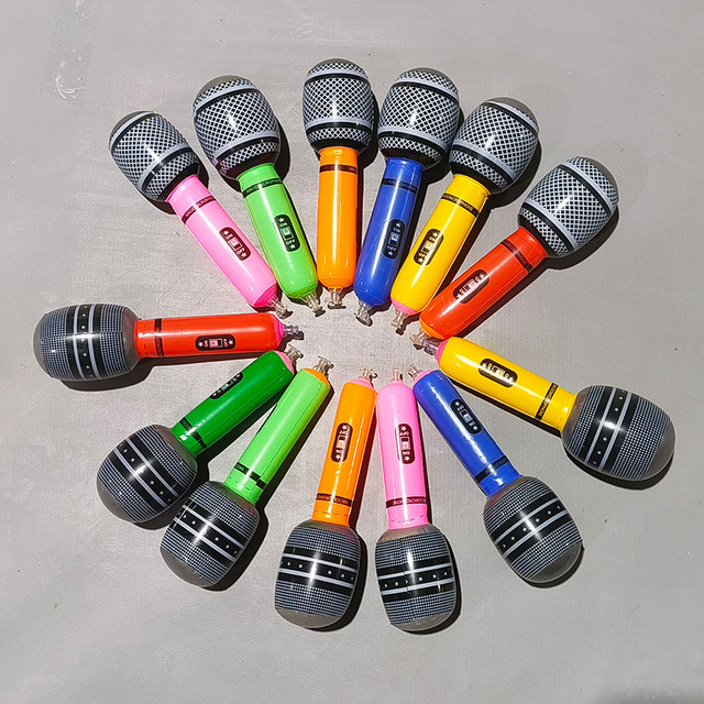 Inflatable Microphone Toy Custom Party Favors for Kids Inflatable Pool Toy Inflatable Blow up Microphones Pretend Play Toys