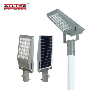 ALLTOP Lampu Led Jalan Tenaga Surya, Lampu Sorot Terintegrasi Semua Dalam Satu 8W 12W Luar Ruangan Tahan Air Aluminium Ip65 Desain Baru