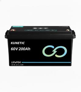 KUNETIC 60.8V 200Ah LiFePO4 배터리 60V 100Ah 300Ah 12kWh 딥 사이클 리튬 이온 지게차 AGV 골프 카트 태양 에너지 저장 - Product Image 1