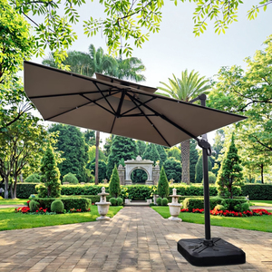 Payung Aluminium Persegi Tahan Lama Bergaya Kontemporer untuk Furnitur Luar Ruangan, Patio, Halaman, Taman, Pantai, Ruang Makan, Ruang Tamu - Product Image 6