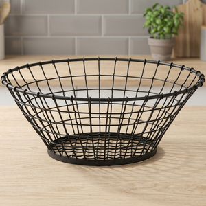 Eco-Friendly <b>Black</b> Metal Iron <b>Wire</b> Woven Food Storage <b>Basket</b> by Chaman India - Product Image 2
