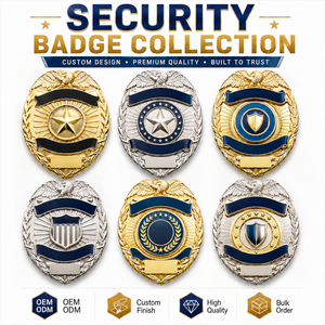 Insignia de Seguridad Metálica Personalizada de Alta Calidad para Guardias de Seguridad, Fabricante Mayorista - Product Image 4