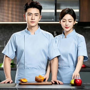 Veste <span class=keywords><strong>de</strong></span> chef à col montant personnalisable avec logo, uniformes <span class=keywords><strong>de</strong></span> restaurants, veste <span class=keywords><strong>de</strong></span> chef unisexe, uniformes d'hôtel, vêtements <span class=keywords><strong>de</strong></span> <span class=keywords><strong>travail</strong></span> pour boulangerie, vente en gros - Product Image 4