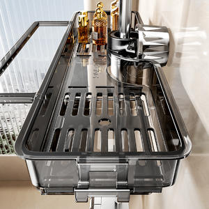 Étagère de douche murale Ltes 50x30cm, plateau de rangement rectangulaire durable pour gel douche et accessoires - Product Image 5