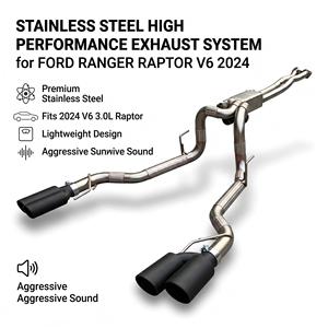 Système d'échappement Catback à soupapes Vortex SS304 pour Ford Ranger Raptor 3.0T V6 2023-2024, double sorties noires, kits de performance et de réglage, tuyaux - Product Image 1