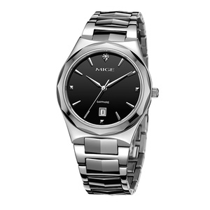 Reloj de Cuarzo MIGE para Mujer, Caja Redonda de Acero Inoxidable de 30 mm, Cristal de Zafiro, Visualización de Fecha, Estilo Elegante, Cierre Plegable - Product Image 2