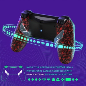 EXtremeRate Kit de remapping avec boutons arrière texturés rouges, version Type-C Dawn, pour manette PS4 Slim Pro JDM-040/050/055 - Product Image 4