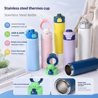 Bouteille d'eau portable isotherme en acier inoxydable 304 pour sports de plein air, avec paille à ouverture rapide, pour voiture, modèle transfrontalier