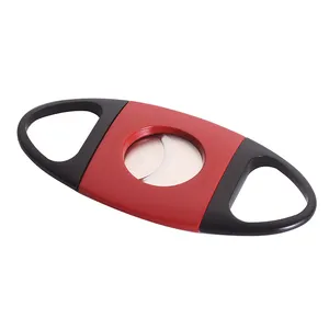 Chất Lượng Cao Cortador Lưỡi Thép Không Gỉ Kẽm Hợp Kim Red Cigar Cutter