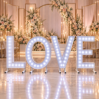 Lettres lumineuses LED RGB néon d'extérieur, enseignes de 3 et 4 pieds, grandes lettres métalliques lumineuses pour écoles, fêtes d'anniversaire et décorations de mariage