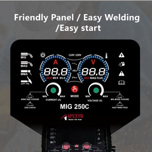 Nouvelle machine à souder <span class=keywords><strong>DANCY</strong></span> MIG-250C 4-en-1 Gaz/Sans Gaz MAG MMA TIG Inverter de haute qualité pour acier inoxydable 0,8 mm, usage domestique, bricolage - Product Image 4