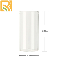 Pot en verre résistant aux hautes températures de 70 ml avec couvercle en bambou naturel, corps transparent visible