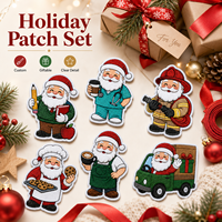 Écussons personnalisés pour médecins, enseignants, pompiers, Père Noël, écussons brodés assortis sur le thème des métiers, badges de Noël pour uniformes, cadeau