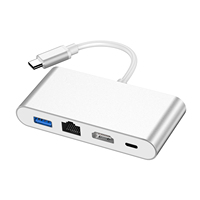Seri Docking Station Aluminium Tipe-C, Pilihan Hub USB-C dengan HDTV VGA USB3.0/2.0 Port Jaringan PD Adaptor Multiport