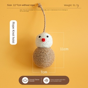 Sisal Feather Cat Scratcher環境に優しい天然ポリゴニアシルバーヴァインペットのチュートイ歯のクリーニング - Product Image 4