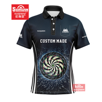Camisa de dardos personalizada para hombre, Jersey de Polo de dardos con cremallera, camisa de Club de dardos de alta calidad, diseños que se ofrecen por sublimación, 5 días