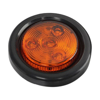Feux de position latéraux ronds à LED de 2 "avec fiches et œillets projecteurs lumineux 12-24V Feux de gabarit à 4 LED pour bateau, remorque, camion, camping-car.