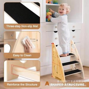 Wooden Three Step <b>Stool</b> With Non Slip Mat For Potty Training - Product Image 2