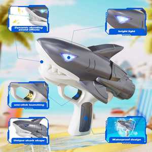鲨鱼电动水枪带灯远程喷射水枪玩具夏季成人儿童户外游戏 - Product Image 6