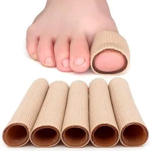 Fabric Sleeve Toe Protector with Gel Lining to Prevent Corn Calluses Blisters Hammertoes