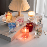 Nachtbeleuchtete Gelee-Aromatherapiekerze mit Blume im Inneren Perfekte Heimdekoration, Geschenkidee Fruchtige Düfte